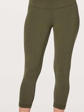Lululemon Olive Green High-Rise Capri Leggings Size 4 NWOT